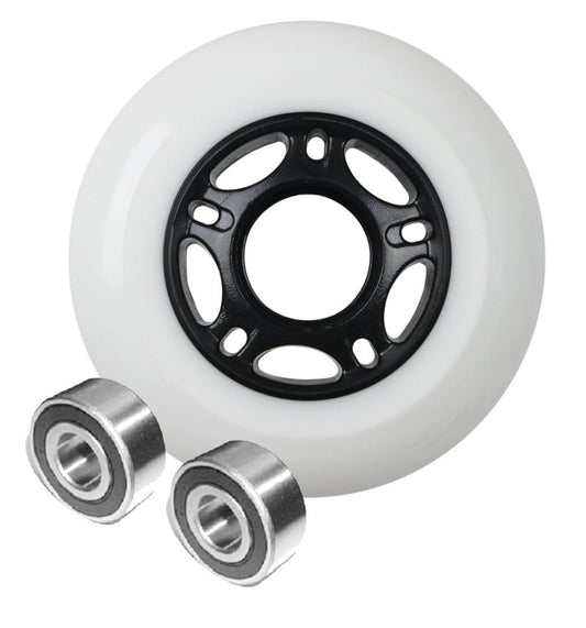 22mm ID 80mm OD Luggage White Wheel + 2 Sealed Bearings 6x22x7mm - VXB Ball Bearings