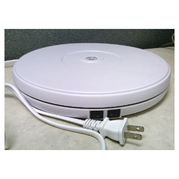 24 lbs Load 9.8" Inch Dia. White Electric Motorized Rotating Turntable Lazy Susan - VXB Ball Bearings