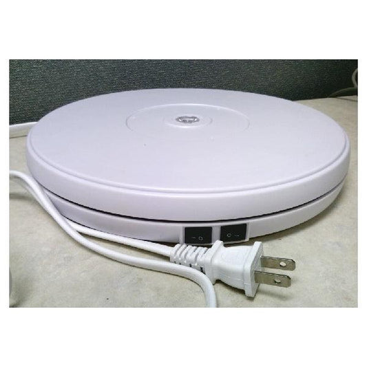 24 lbs Load 9.8" Inch Dia. White Electric Motorized Rotating Turntable Lazy Susan - VXB Ball Bearings