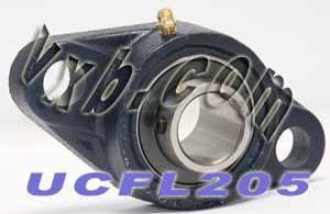 25mm Bearing UCFL-205 + 2 Bolts Flanged Cast Housing Mounted Bearings - VXB Ball Bearings