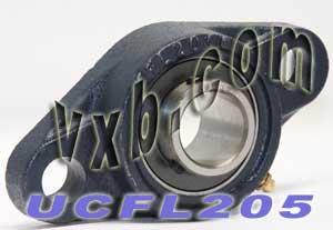 25mm Bearing UCFL205 + 2 Bolts Flanged Cast Housing Mounted Bearings - VXB Ball Bearings