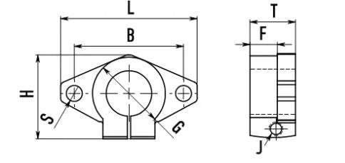 25mm CNC Flanged Shaft Support Block Supporter - VXB Ball Bearings