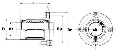 25mm Square Flanged Bushing Linear Motion LBK25UU LMK25UU - VXB Ball Bearings