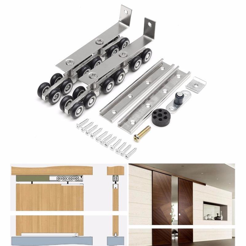 264lbs Load Capacity Pair of 12 Wheels Sliding Door Hardware - VXB Ball Bearings