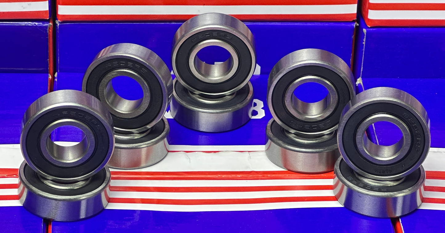 6202RS 15x35x11 Sealed Bearing Pack of 10