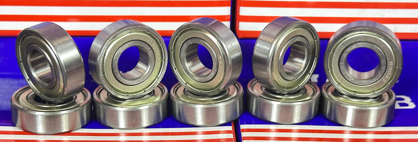 6202ZZ 15x35x11 Shielded Bearing Pack of 10