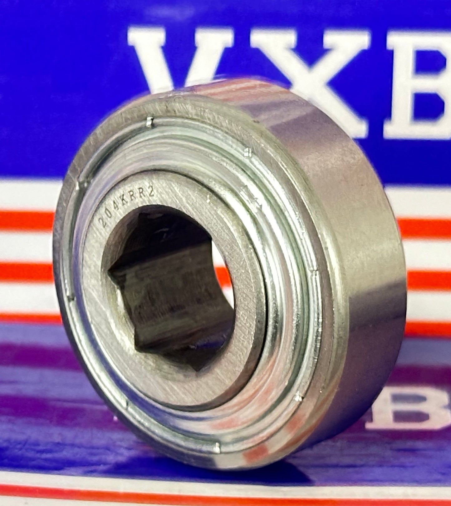 204KRR2 Agricultural Machinery bearing with Two Single lip Seals and Hex bore