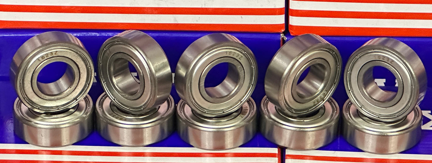 1623ZZ 5/8x1 3/8x7/16 inch Shielded Bearing Pack of 10