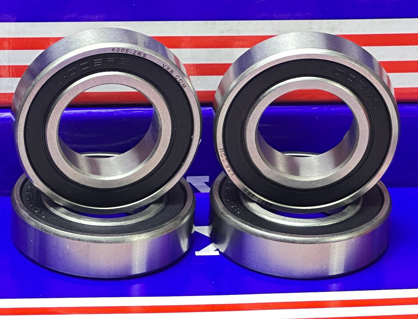 6005-2RS Bearing 25x47x12 Ball Bearing Dual Sided Rubber Sealed Deep Groove (4PCS)