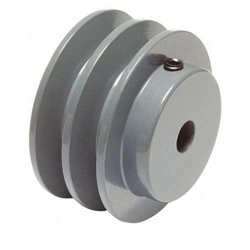 2AK-20 1/2" Bore Solid Sheave Pulley with 2" OD , Hex set screws 2 grooves for V-belts size 4L, 3L 2AK (OD 2"- ID 1/2") - VXB Ball Bearings