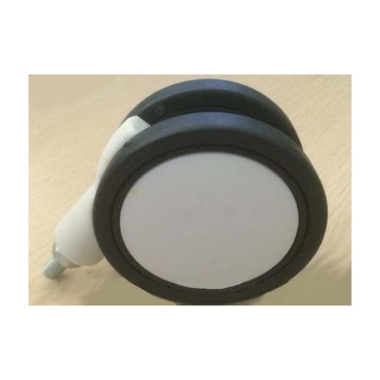 3" Inch Black-White Twin Wheels Swivel Caster with Brakes and M8 Threaded Swivel Stem- Pack of 10 - VXB Ball Bearings