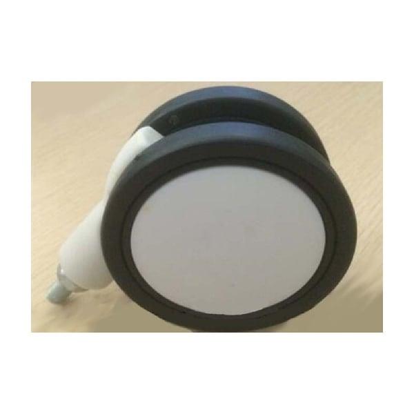 3" Inch Black-White Twin Wheels Swivel Caster with M8 Threaded Swivel Stem - VXB Ball Bearings