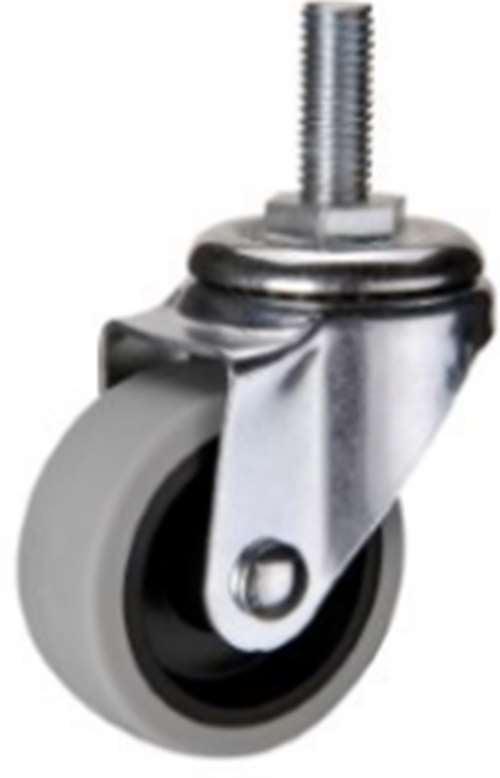 3" Inch Caster Wheel 44 pounds Swivel Thermoplastic Rubber M10 Threaded Stem - VXB Ball Bearings
