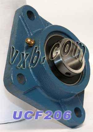 30mm Bearing UCF-206 + Square Flanged Cast Housing Mounted Bearings - VXB Ball Bearings