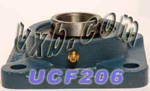 30mm Bearing UCF206 + Square Flanged Cast Housing Mounted Bearings - VXB Ball Bearings