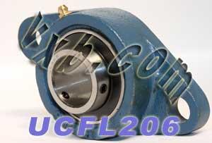 30mm Bearing UCFL206 + 2 Bolts Flanged Cast Housing Mounted Bearings - VXB Ball Bearings