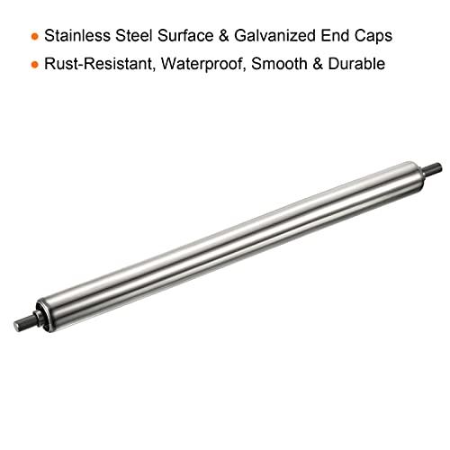 Gravity Conveyor Roller 1" Diameter 16" inch Long Stainless Steel - VXB Ball Bearings
