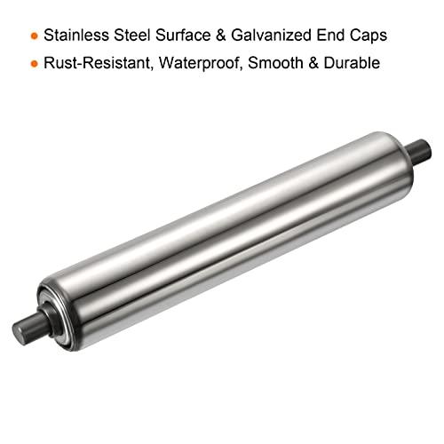 Gravity Conveyor Roller 1.5" Diameter 8" inch Long Stainless Steel - VXB Ball Bearings