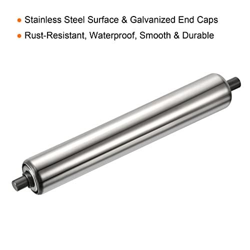 Gravity Conveyor Roller 1.5" Diameter 10" inch Long Stainless Steel - VXB Ball Bearings