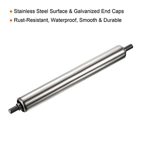 Gravity Conveyor Roller 1" Diameter 8" inch Long Stainless Steel - VXB Ball Bearings