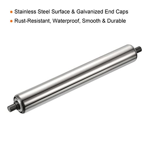 Gravity Conveyor Roller 1.5" Diameter 12" inch Long Stainless Steel - VXB Ball Bearings