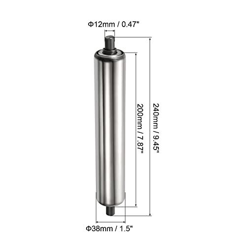 Gravity Conveyor Roller 1.5" Diameter 8" inch Long Stainless Steel - VXB Ball Bearings