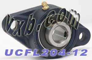 3/4 Bearing UCFL204-12 + 2 Bolts Flanged Housing Mounted Bearings - VXB Ball Bearings