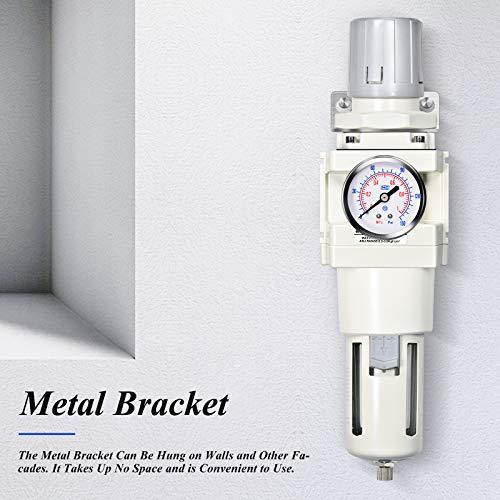 3/4 Inch NPT Manual Drainage Air Filter Pressure Regulator Combo Piggyback, Air Tool Compressor Filter with Gauge AW4000-06 - VXB Ball Bearings