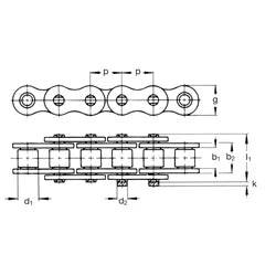 #35 Roller Bushed Chain 35-1X10FT 10 ft. - VXB Ball Bearings