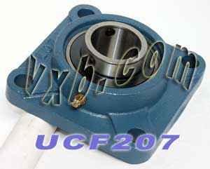 35mm Bearing UCF207 + Square Flanged Cast Housing Mounted Bearings - VXB Ball Bearings
