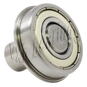 3/8 Inch Flanged Ball Bearing with 1/8 diameter integrated 1/2 Axle - VXB Ball Bearings