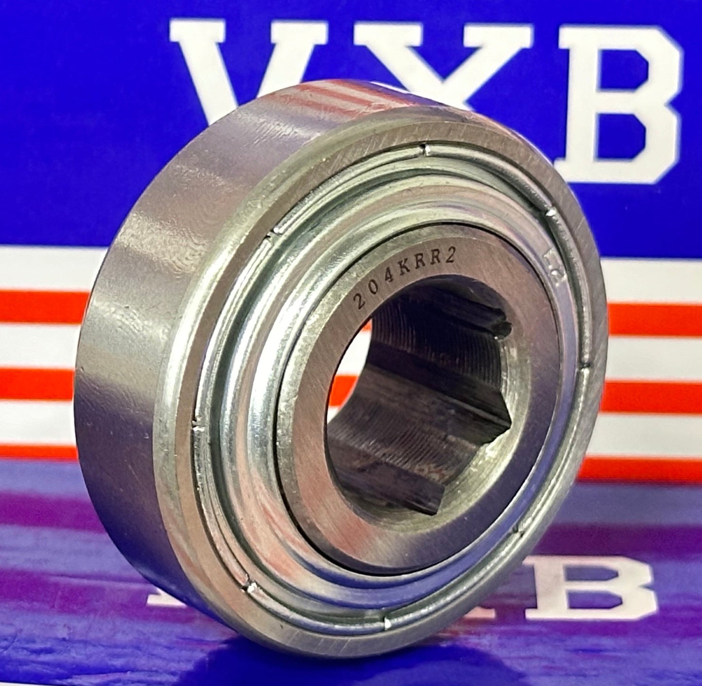 204KRR2 Agricultural Machinery bearing with Two Single lip Seals and Hex bore