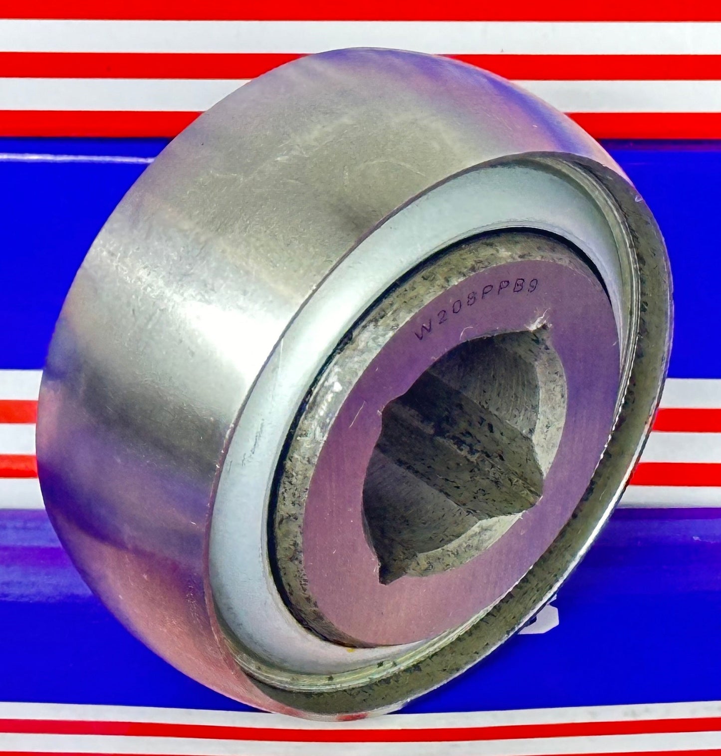 W208PPB9 Agriculture Heavy Duty Disc Harrow Bearing, Square Bore, Non-Relubricable, Two Triple Lip Seals, 1" Bore Bearing