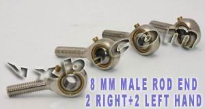 4 Male 8mm Rod Ends POS8 2 Right and 2 Left Hand Bearing - VXB Ball Bearings
