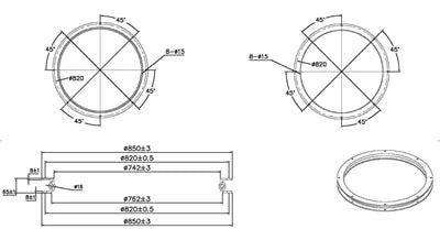 4 Ton Heavy Duty 34 inch Diameter Large Turntable Bearings - VXB Ball Bearings