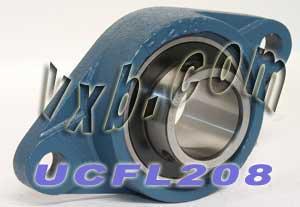 40mm Bearing UCFL-208 + 2 Bolts Flanged Cast Housing Mounted Bearings - VXB Ball Bearings