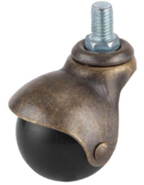 40mm Caster Wheel 55 pounds Swivel Polypropylene Vintage M8 Threaded Stem - VXB Ball Bearings