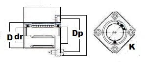 40mm Square Flanged Bushing Linear Motion - VXB Ball Bearings