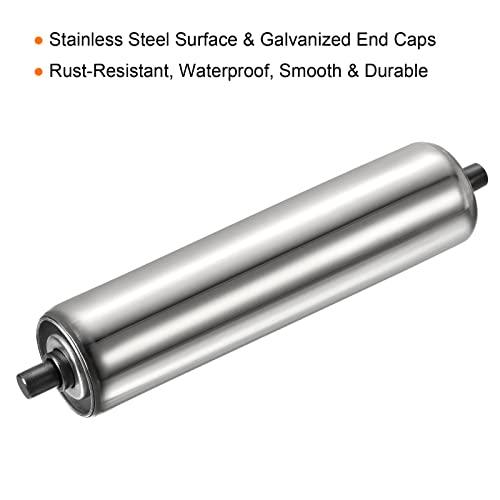 Gravity Conveyor Roller 2" Diameter 10" inch Long Stainless Steel - VXB Ball Bearings