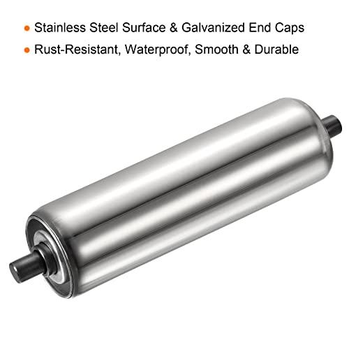 Gravity Conveyor Roller 2" Diameter 8" inch Long Stainless Steel - VXB Ball Bearings