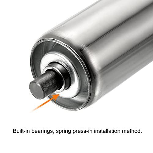 Gravity Conveyor Roller 2" Diameter 4" inch Long Stainless Steel - VXB Ball Bearings