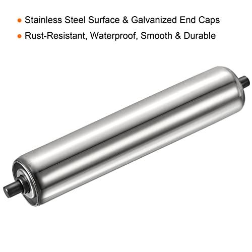 Gravity Conveyor Roller 2" Diameter 12" inch Long Stainless Steel - VXB Ball Bearings