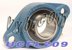 45mm Bearing UCFL-209 + 2 Bolts Flanged Cast Housing Mounted Bearings - VXB Ball Bearings