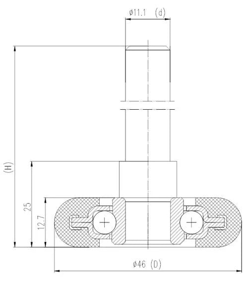 46mm Nylon Track wheel Combined with 99mm Axle Bearing - VXB Ball Bearings
