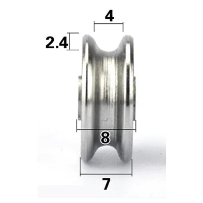 4mm Bore with 18mm Pulley U Groove Track Roller Bearing 4x18x7mm - VXB Ball Bearings