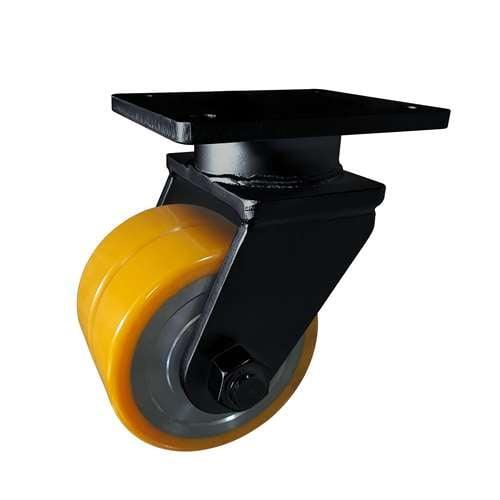 5" Inch Extra Heavy Duty Caster Wheel 3307 pounds Swivel Cast iron polyurethane Top Plate - VXB Ball Bearings
