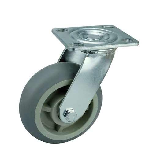 5" Inch Heavy Duty Caster Wheel 507 pounds Swivel Polypropylene core and Thermoplastic Rubber Top Plate - VXB Ball Bearings