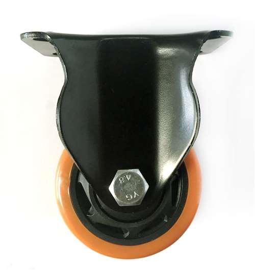 5" Inch Medium Duty Caster Wheel 661 pounds Fixed Polyurethane and Polypropylene Top Plate - VXB Ball Bearings