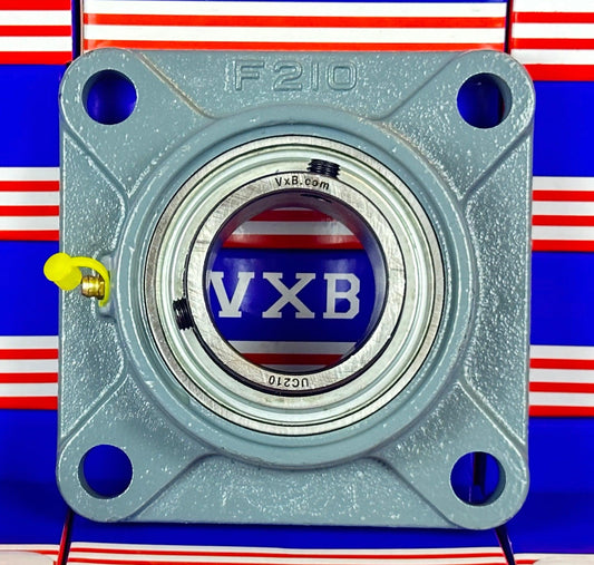 50mm Bearing UCF210 + Square Flanged Cast Housing Mounted Bearings - VXB Ball Bearings