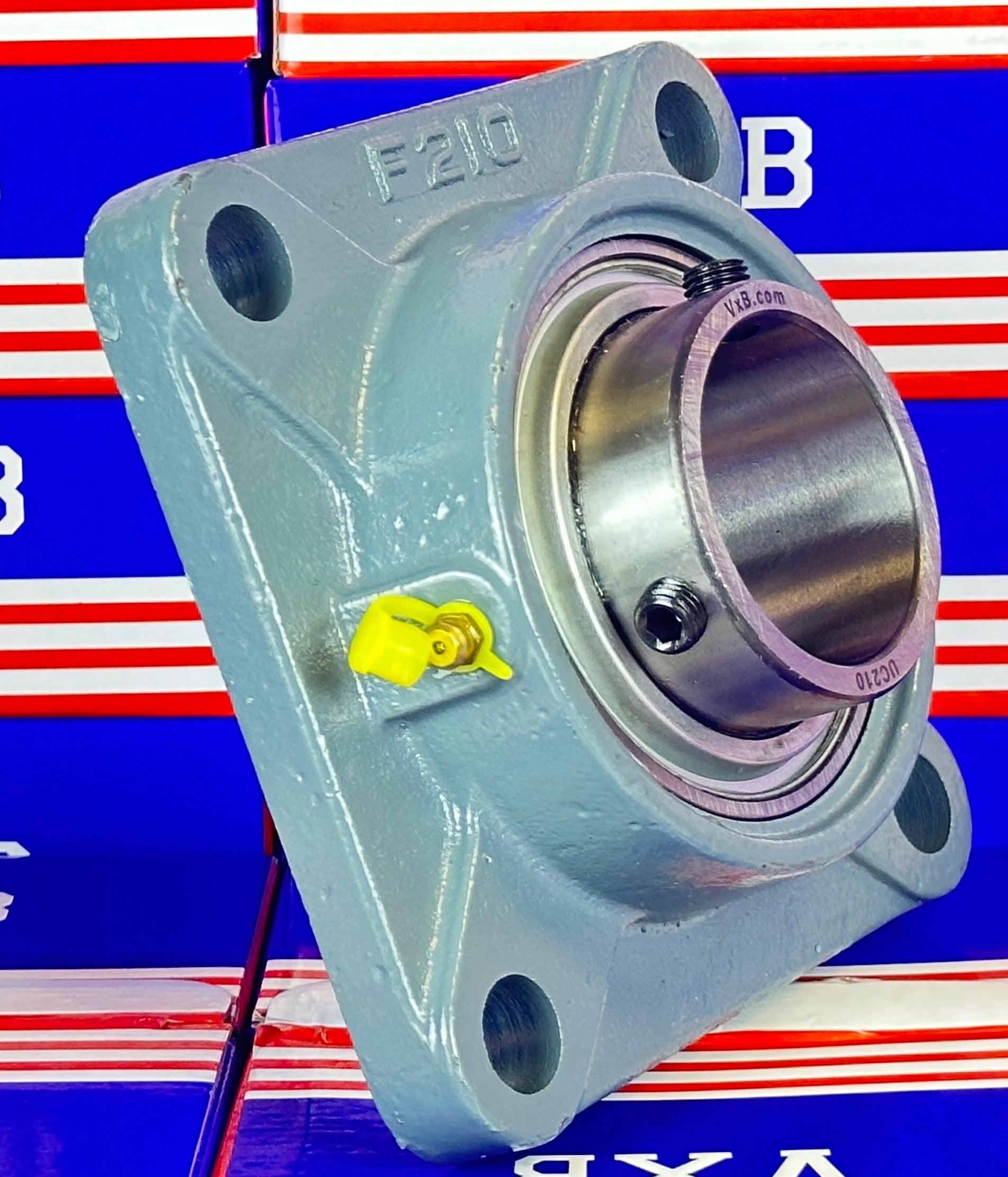 50mm Bearing UCF210 + Square Flanged Cast Housing Mounted Bearings - VXB Ball Bearings